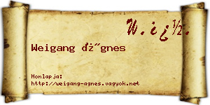 Weigang Ágnes névjegykártya